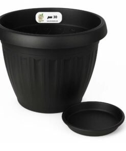 أصيص 30 سم أسود اللون